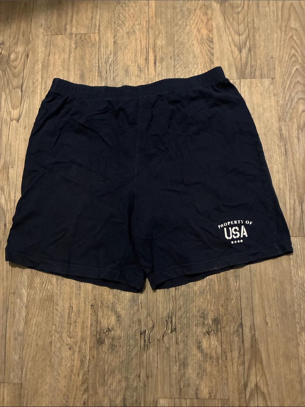 Men's Navy 'Property of USA' Athletic Shorts